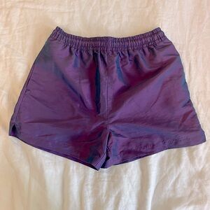 Aritzia TNA iridescent purple/blue adjustable waist high rise athletic shorts XS